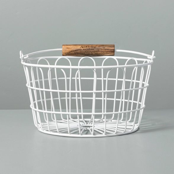Target/Home/Storage & Organization/Decorative Storage‎Wire Easter Basket with Handle White - He... | Target
