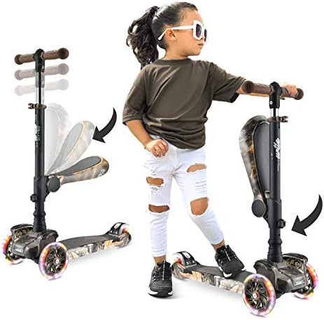 3 Wheeled Scooter for Kids - Stand & Cruise Child/Toddlers Toy Folding Kick Scooters w/Adjustable... | Amazon (US)