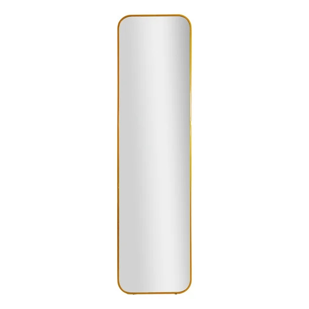 Gold Metal LED Floor Full Length Long Mirror with Easel, Remote, and USB Cable - 66" x 17" x 1.5" | Walmart (US)