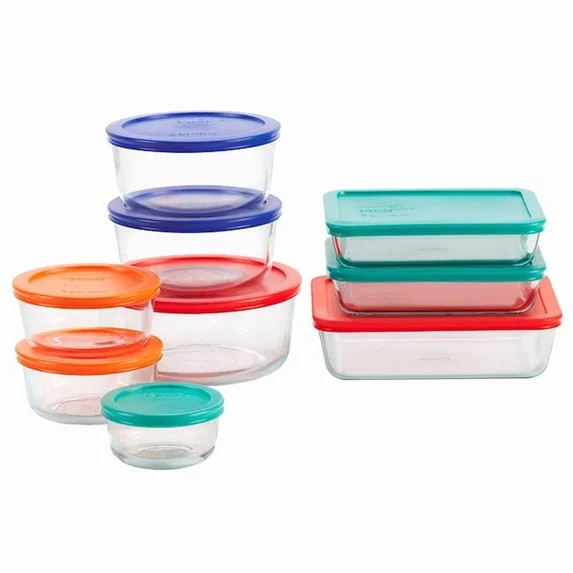 Pyrex 18-piece Glass Food Storage Container Set with Lids | Walmart (US)