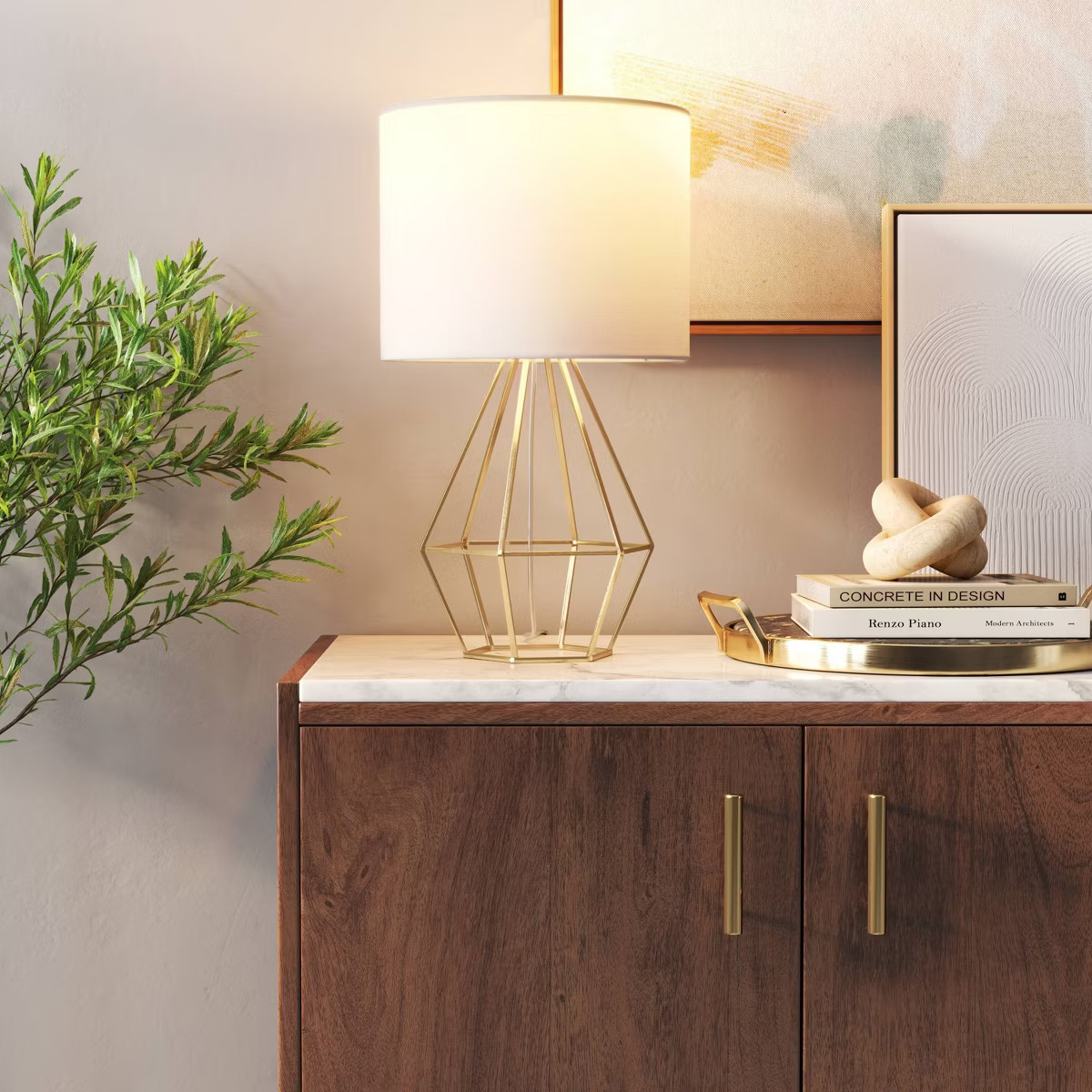 Large Geo Table Lamp Brass - Threshold™ | Target
