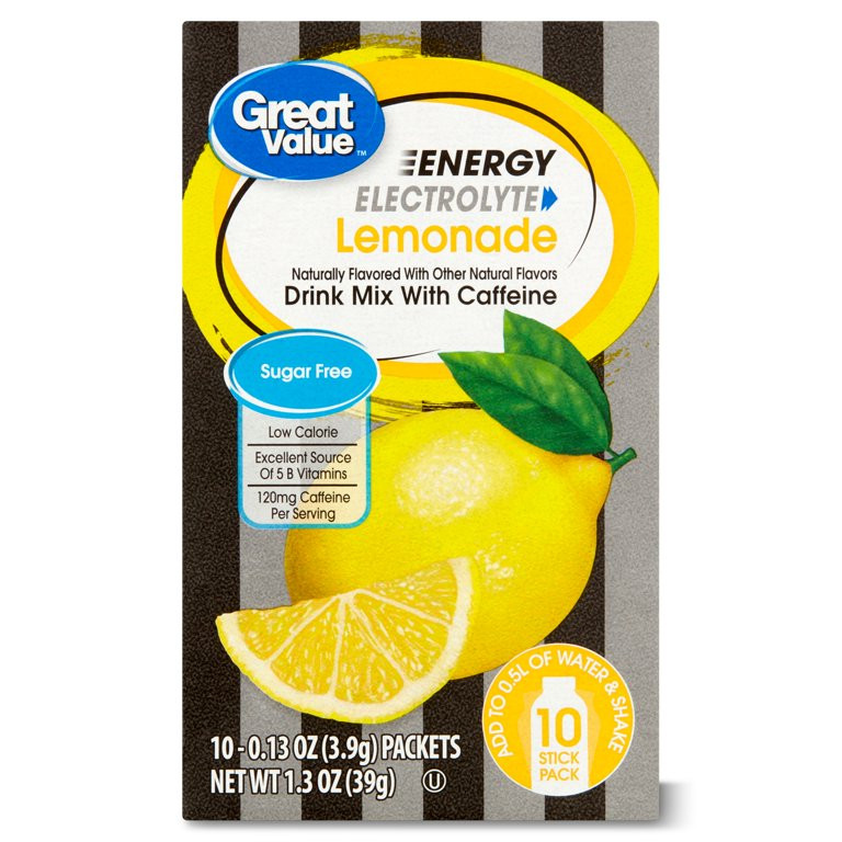 Great Value Lemonade Drink Mix, 0.13 oz, 10 Count | Walmart (US)