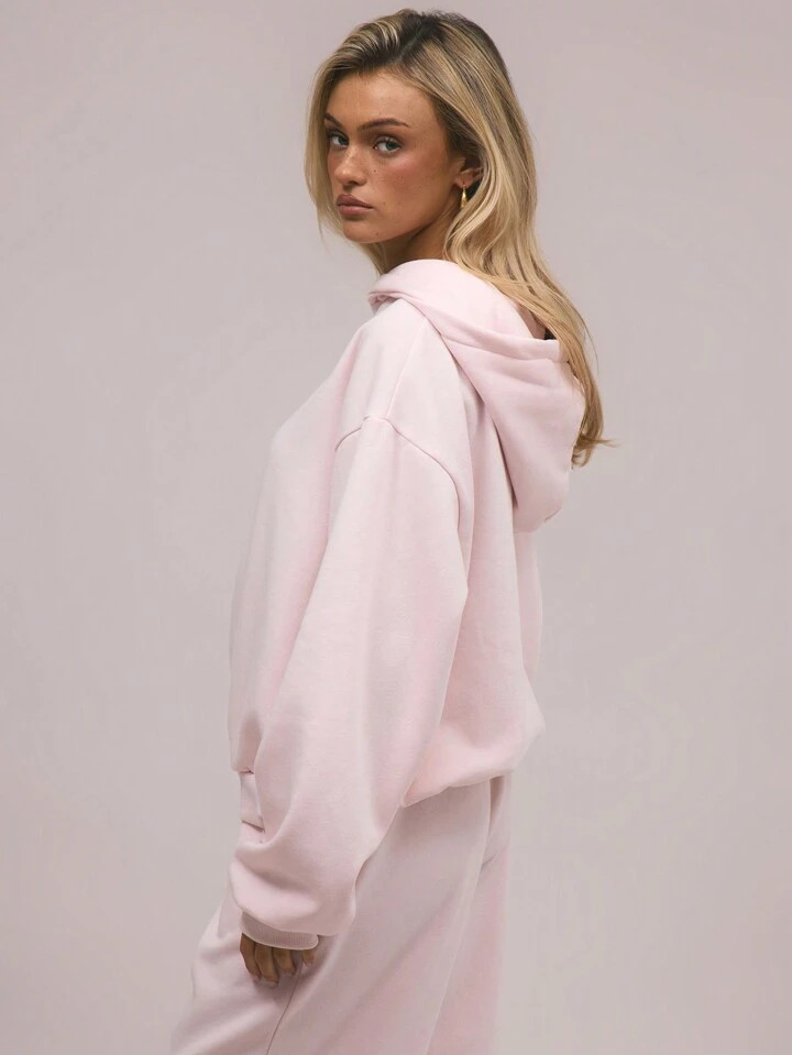 MUSERA Oversized Fleece Hooded Sweatshirt | SHEIN
