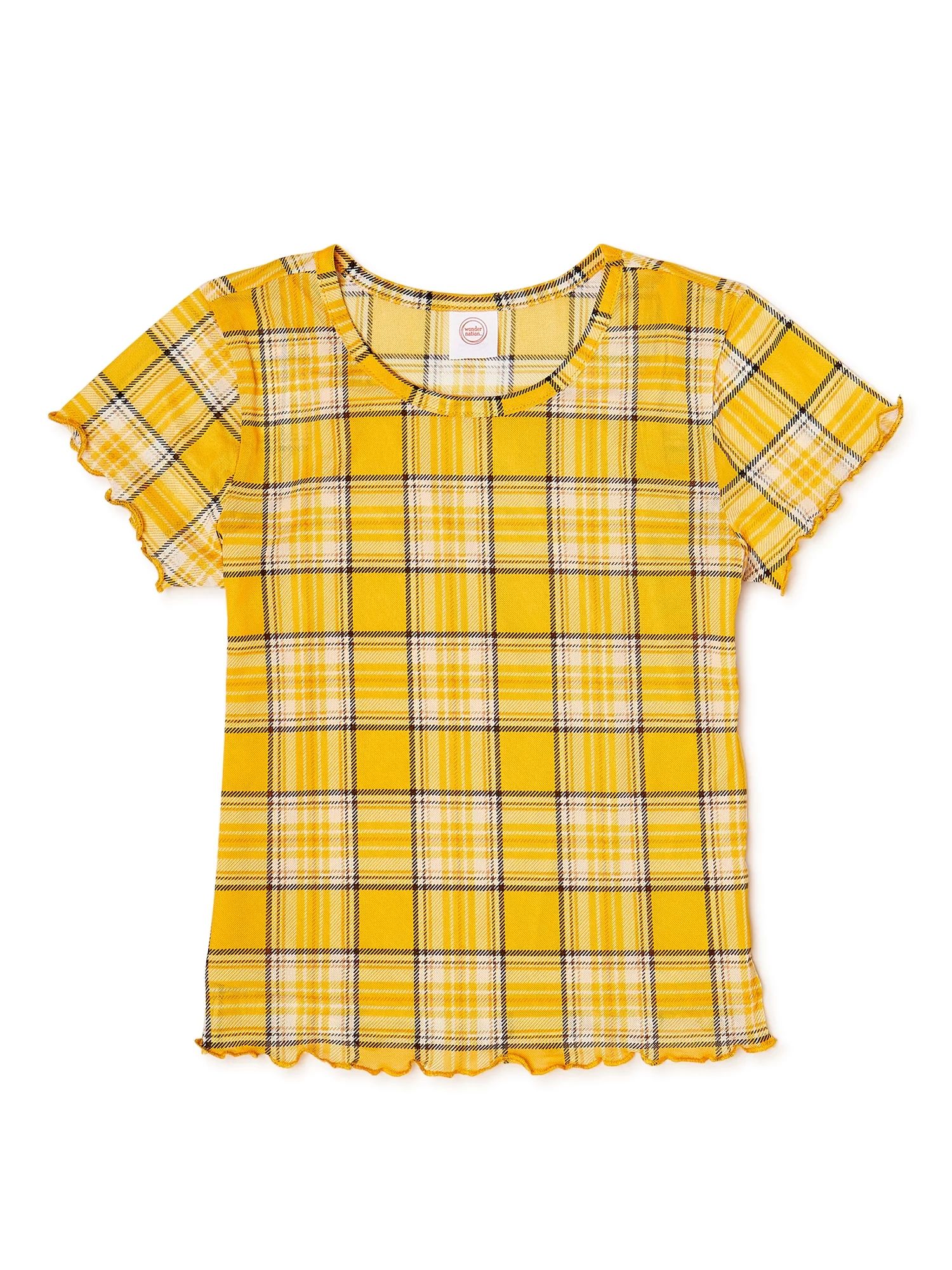 Wonder Nation Girls Mesh T-Shirt with Layering Cami, Sizes 4-18 & Plus | Walmart (US)