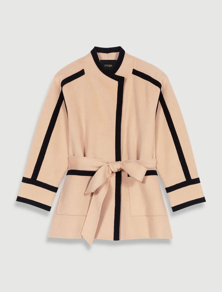 Short two-tone coat | Maje US