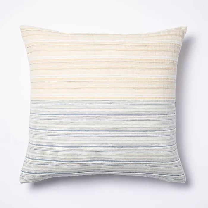 Pleated Square Throw Pillow Yellow/Blue - Threshold™ designed with Studio McGee | Target