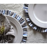 Ruffle Linen Two Layer Placemats For Table Decor. Stonewashed Linen Placemats | Etsy (US)