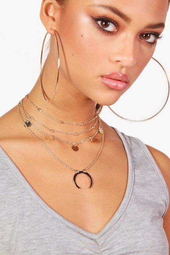 Sarah Layered Choker Coin & Horn NecklaceSarah Layered Choker Coin & Horn Necklace | Boohoo.com (UK & IE)