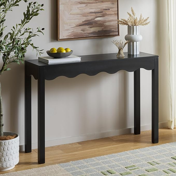 SAFAVIEH Home Collection - Lilith Console Table, Matte Black Wave Design for Living Room, Entrywa... | Amazon (US)