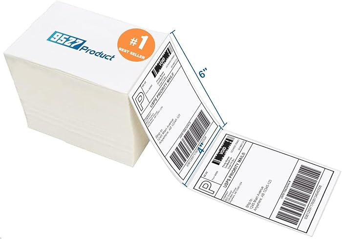 9527 Product Fanfold 4 x 6 Direct Thermal Labels White Perforated Shipping Labels, 500pcs per Sta... | Amazon (US)