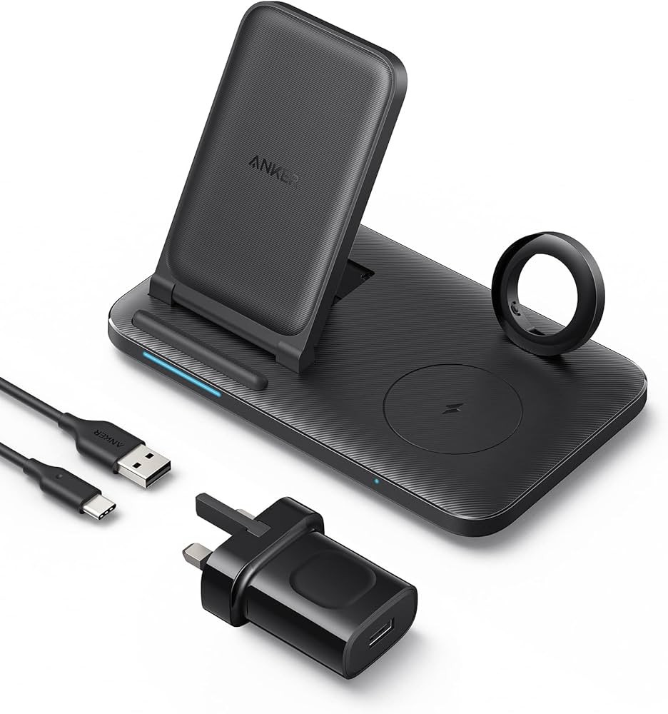 Anker 335 Wireless Charger, 3-in-1 Wireless Charging Station with Adapter, For iPhone 15/14/13/12... | Amazon (UK)
