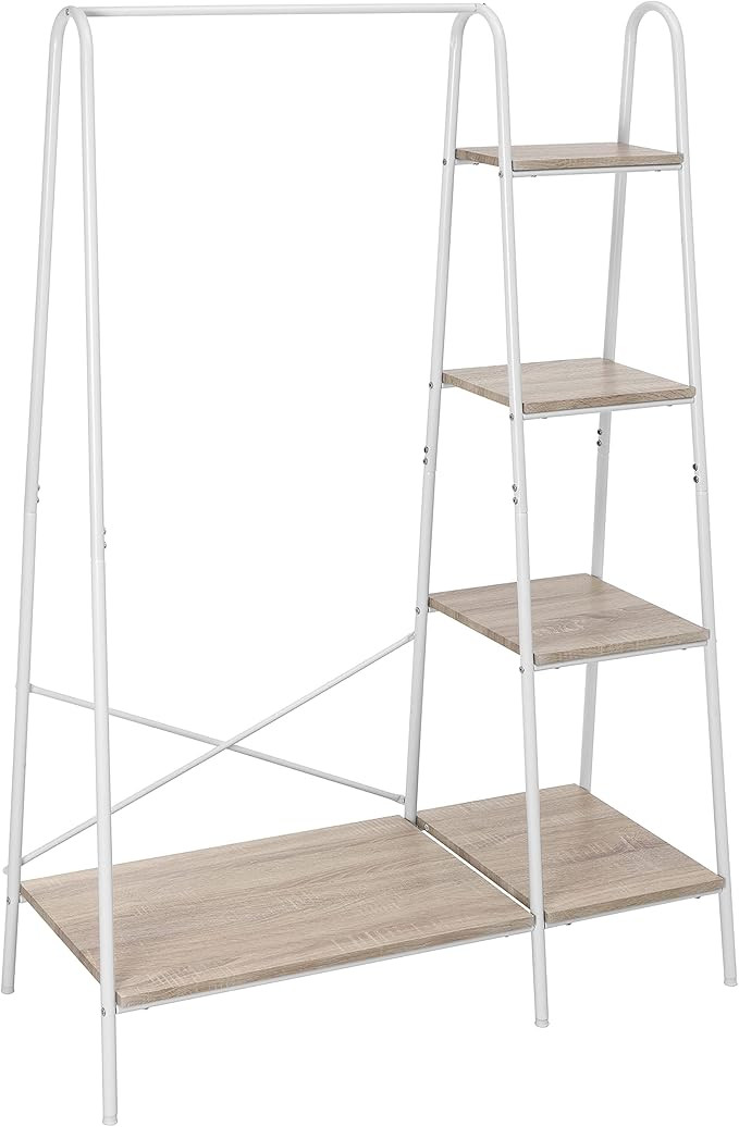 Finnhomy Metal Clothes Closet Rack, Clothing Rack for Hanging Clothes White Heavy Duty Garment Ra... | Amazon (US)