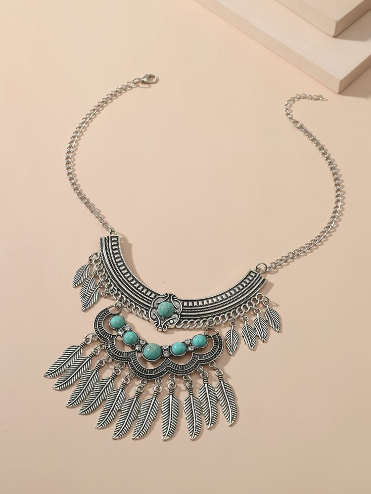 Turquoise Charm Necklace | SHEIN