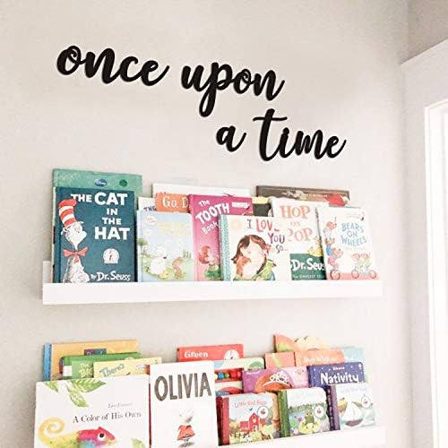 Once Upon a Time Wood Sign Nursery Wall Decor Words Art Hanging Decor for family Bookshelf, Reading  | Amazon (US)