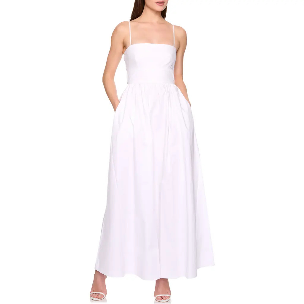 Susana Monaco Open Back Cotton Poplin Maxi Dress in Sugar at Nordstrom Rack, Size X-Small | Nordstrom Rack