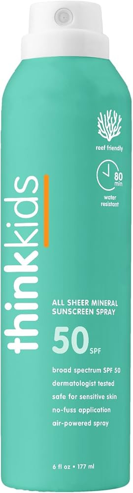 Thinksport Kids SPF 50 All Sheer Mineral Sunscreen Spray – Clear Baby and Toddler Sunscreen Lot... | Amazon (US)