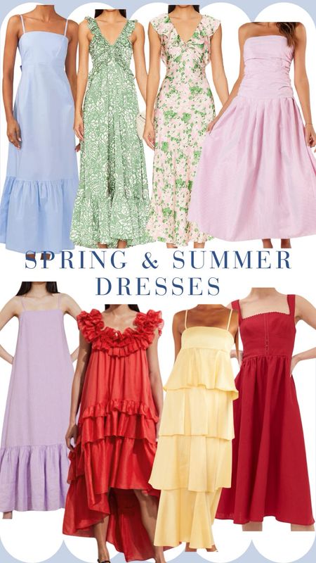 Spring and summer dresses!! Love all the colors and patterns of these - would be great for vacation, wedding guest dresses, or any other warm weather activities

// summer dresses, girly dresses, long summer dresses, summer wedding guest dresses

#LTKSeasonal #LTKtravel #LTKfindsunder100