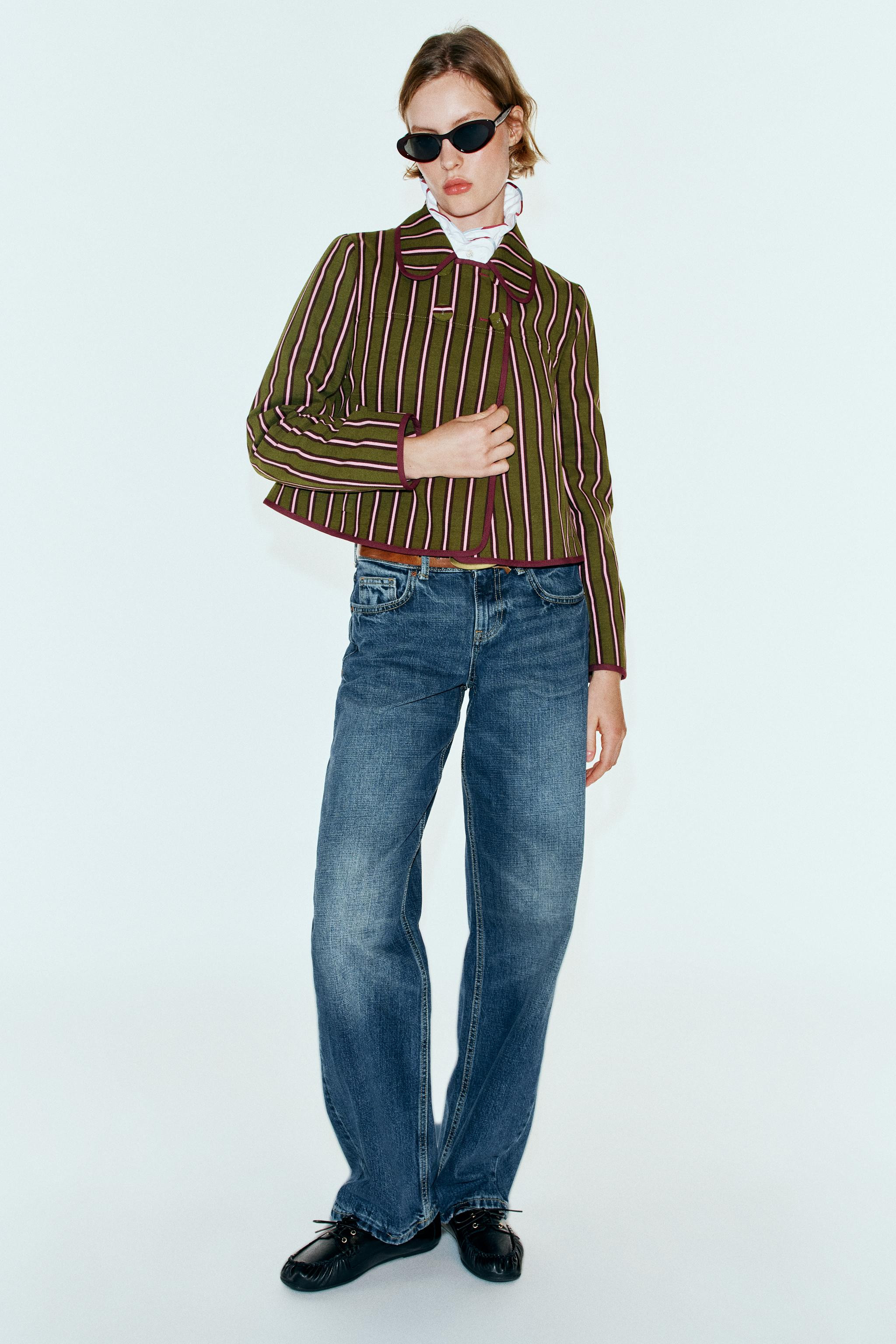 STRIPED DOUBLE-BREASTED JACKET | Zara US