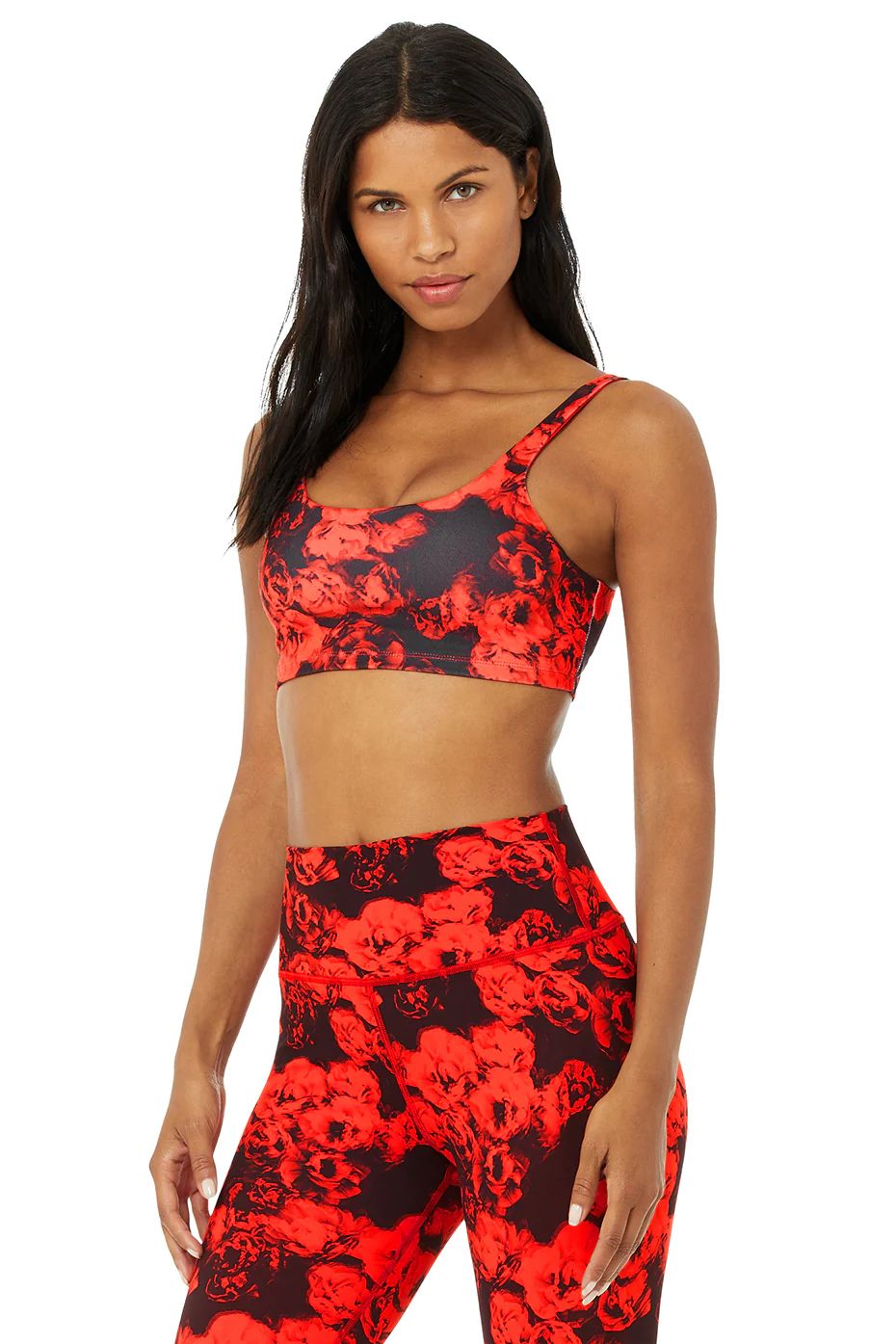 Alo YogaÂ® | Vapor Roses Bra in Cherry, Size: XS | Alo Yoga