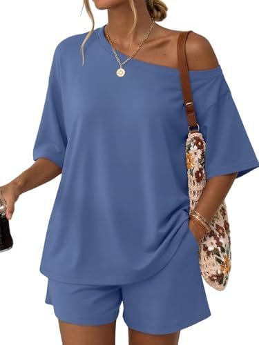 Trendy Queen Womens 2 Piece Summer Shorts Set Lounge Matching Two Piece Oversized Beach Vacation ... | Amazon (US)
