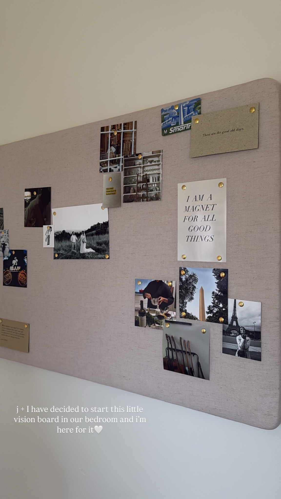 Just a little manifestation board my husband + I started together 🤍