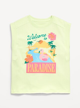 Sleeveless Muscle Graphic T-Shirt for Girls | Old Navy (US)