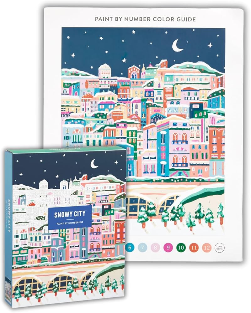 Galison Snowy City – DIY Paint by Number Kit with Stunning Winter City Design for Beginners and... | Amazon (US)