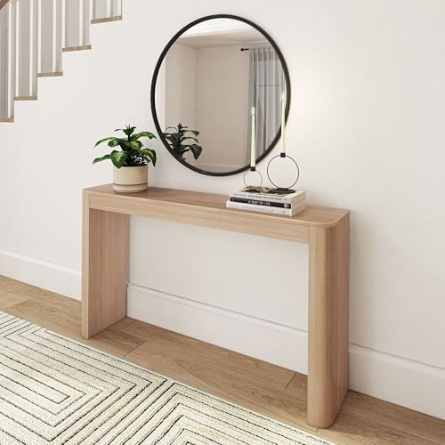 Plank+Beam Contour Console Table, 56 Inch, Solid Wood Sofa Table, Entryway Table for Hallway, Narrow Behind The Couch Table, Console Tables for Entryway, Living Room, Foyer, Easy Assembly, Blonde | Amazon (US)