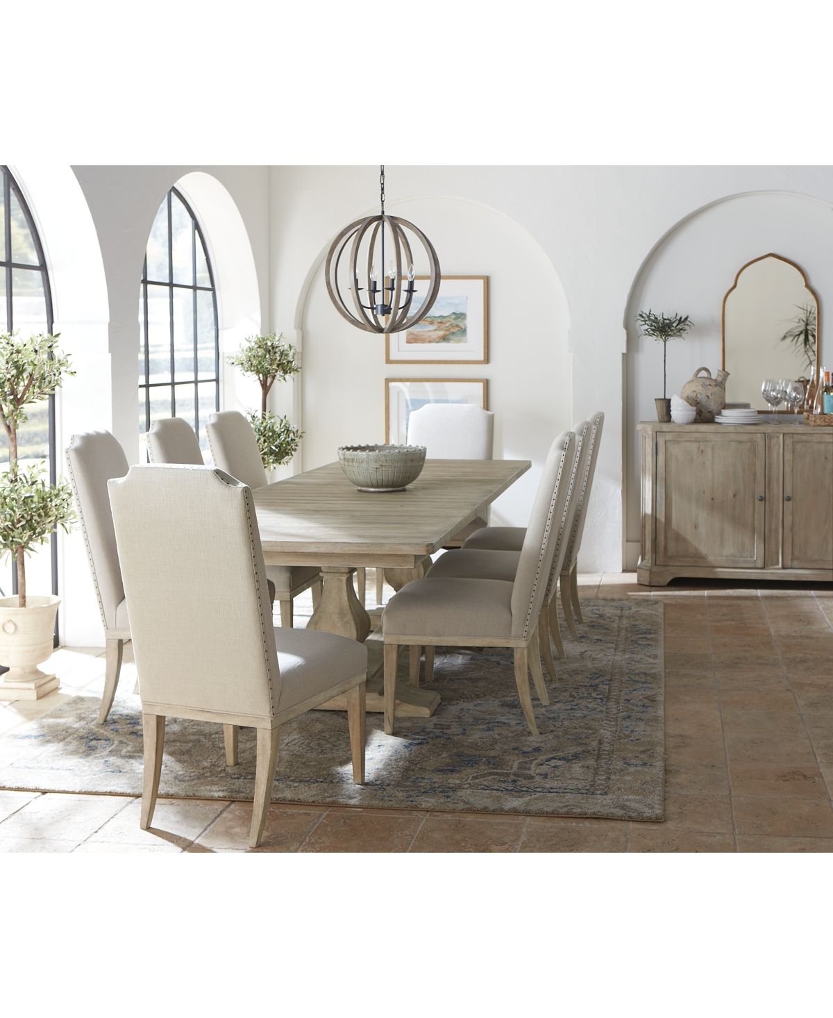 Rachael Ray Monteverdi Dining Furniture, 9-Pc. Set (Table & 8 Upholstered Side Chairs) | Macys (US)