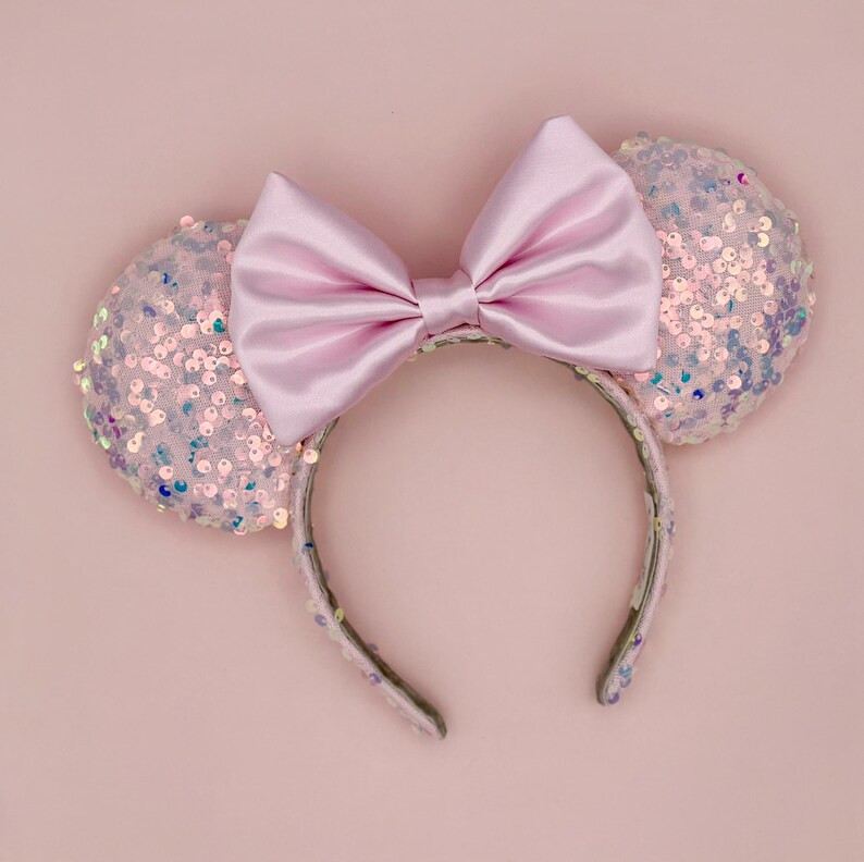 MADE TO ORDER Make It Pink Iridescent Blue Sequin Mouse Ears | Headband Mouse Ears | Minnie Ears ... | Etsy (US)