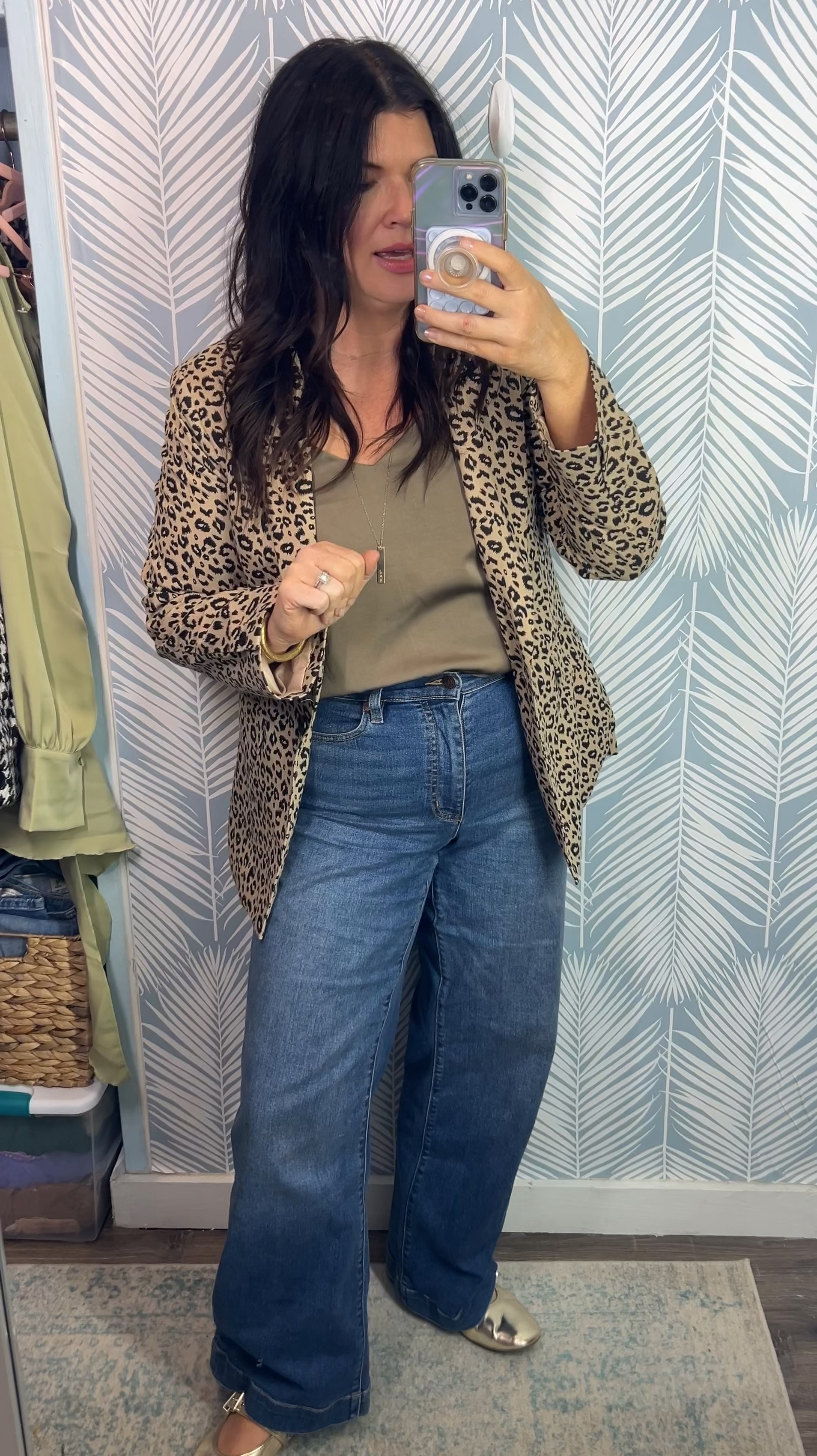 Love this denim for a casual office outfit or mom jeans 

Slightly stretchy so you can size down if you like 
I’m wearing 8 // indigo tide blue wash

#LTKMidsize #LTKSaleAlert #LTKOver40