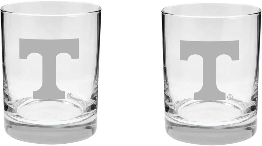 Tennessee Vols 2-Sided, Etched Satin Finish, Rock (or Whiskey) Glass - Set of 2 | Amazon (US)