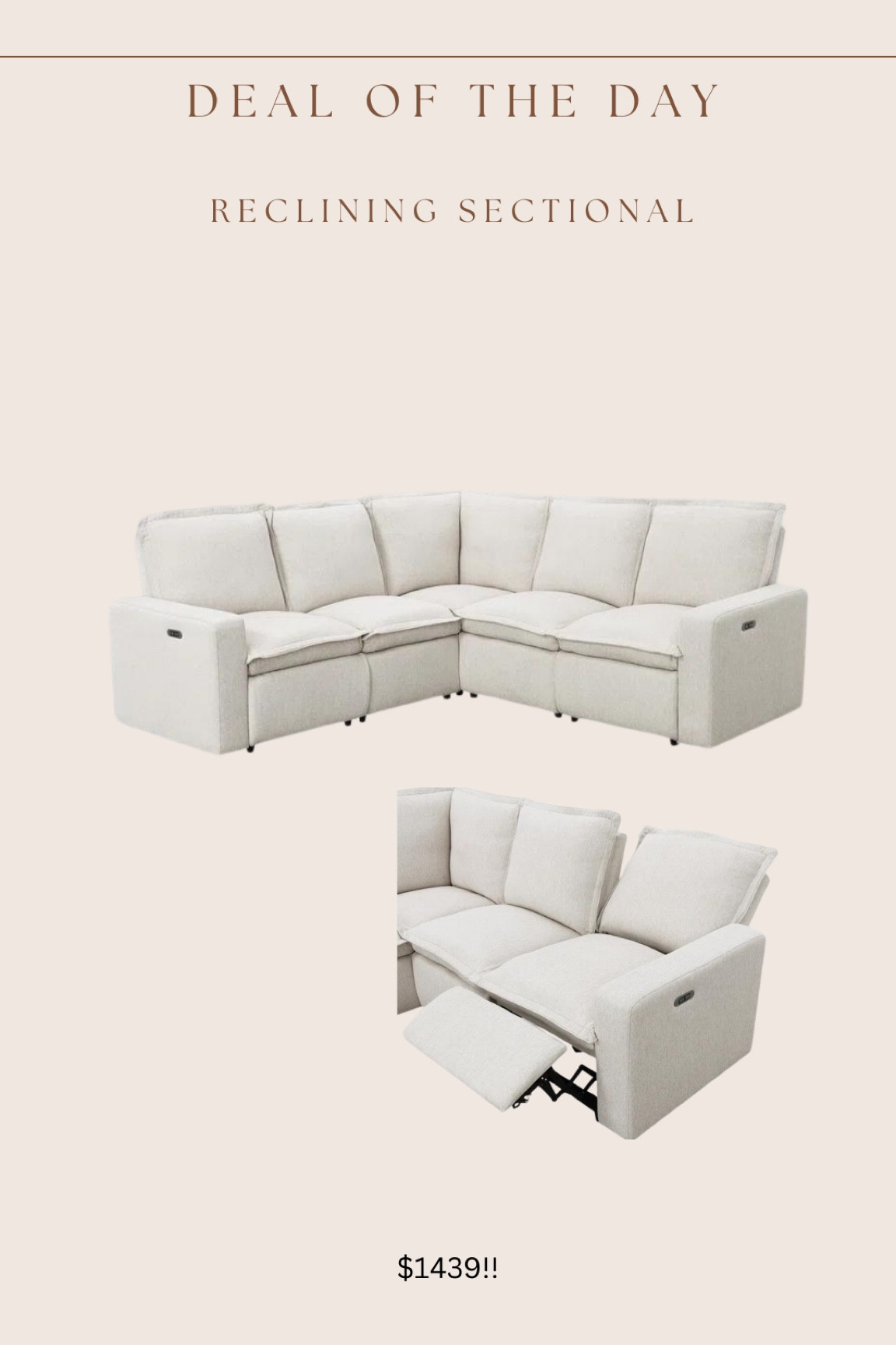 FINALLY a cloud like sectional recliner that’s not $4500+ 🤣😅 this has been a popular request forever & finally a budget friendlier option was released! 

#LTKhome #LTKsalealert #LTKstyletip