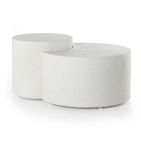 Meza White Round Nesting Drum Coffee Tables | Scout & Nimble