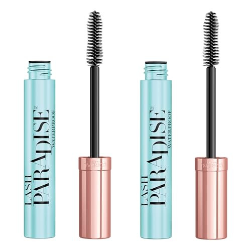 L'Oreal Paris Voluminous Makeup Lash Paradise Waterproof Mascara, Voluptuous Volume, Intense Length, Feathery Soft Full Lashes, No Smudging, No Clumping, Black, 0.25 Fl Oz (Pack of 2) | Amazon (US)