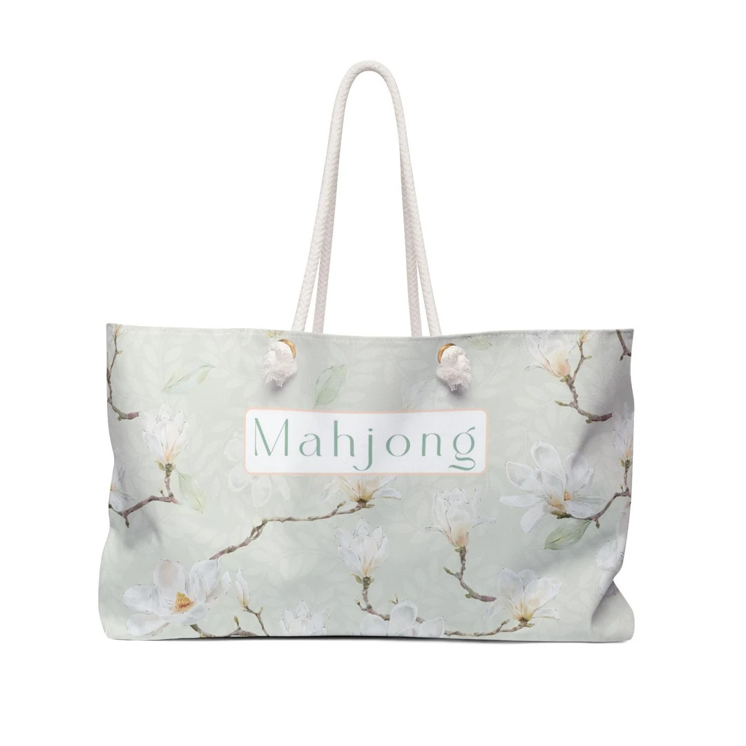Magnolia Mahjong Tote, Mahjong Supplies Tote, Southern Mahj Bag, Mahjong Tile and Rack Bag, Mahj ... | Etsy (US)