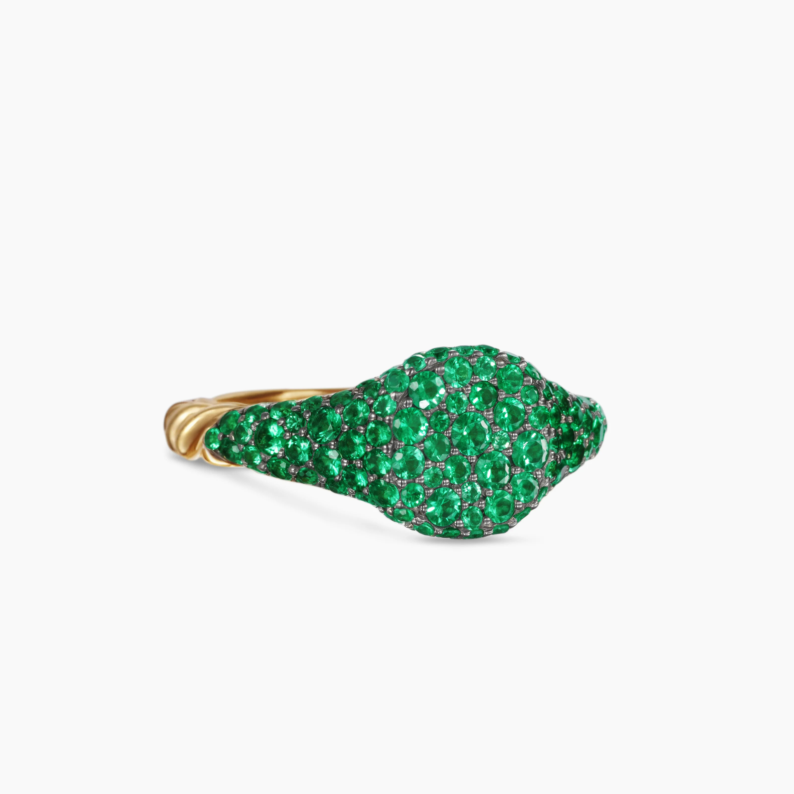 David Yurman | Petite Pav\u00e9 Pinky Ring in 18K Yellow Gold, 7mm | David Yurman