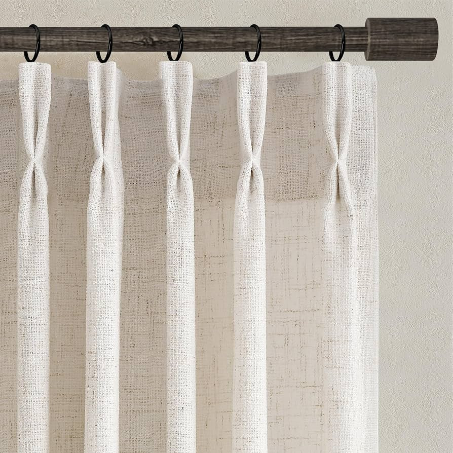 Joywell Natural Pinch Pleated Linen Curtains 84 Inches Long 2 Panels for Living Room Bedroom Slid... | Amazon (US)
