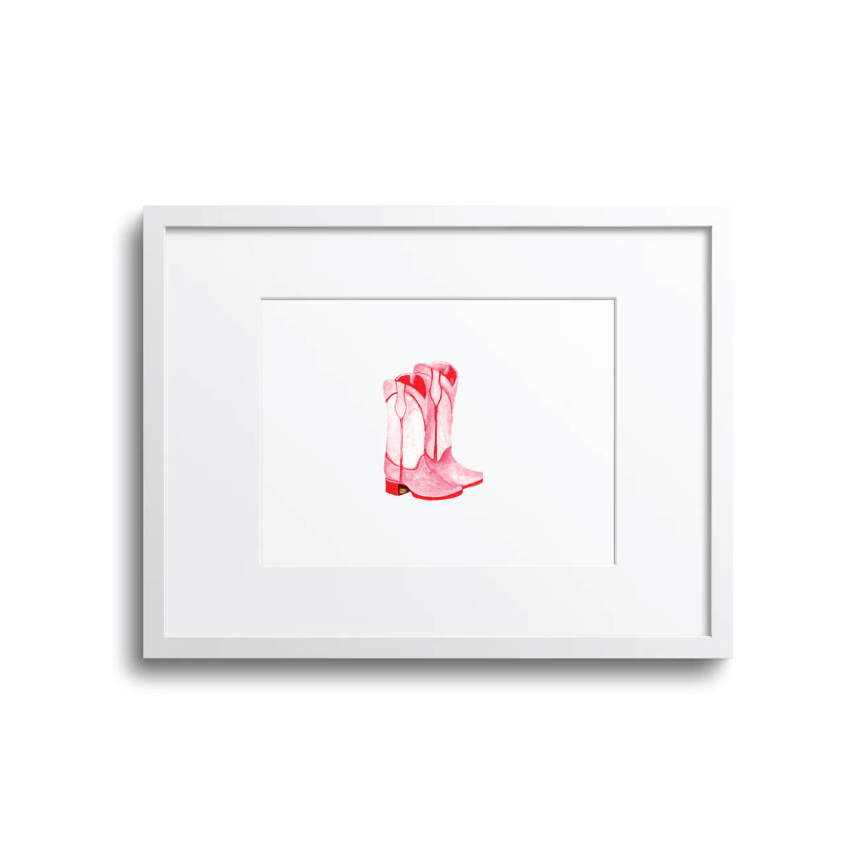 Pink Cowgirl Boots Art Print | Britt +Beks