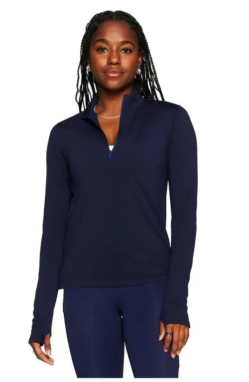 Fabletics Women's Feather Tech+ Half-Zip Top in Deep Navy at Nordstrom, Size Xx-Large | Nordstrom