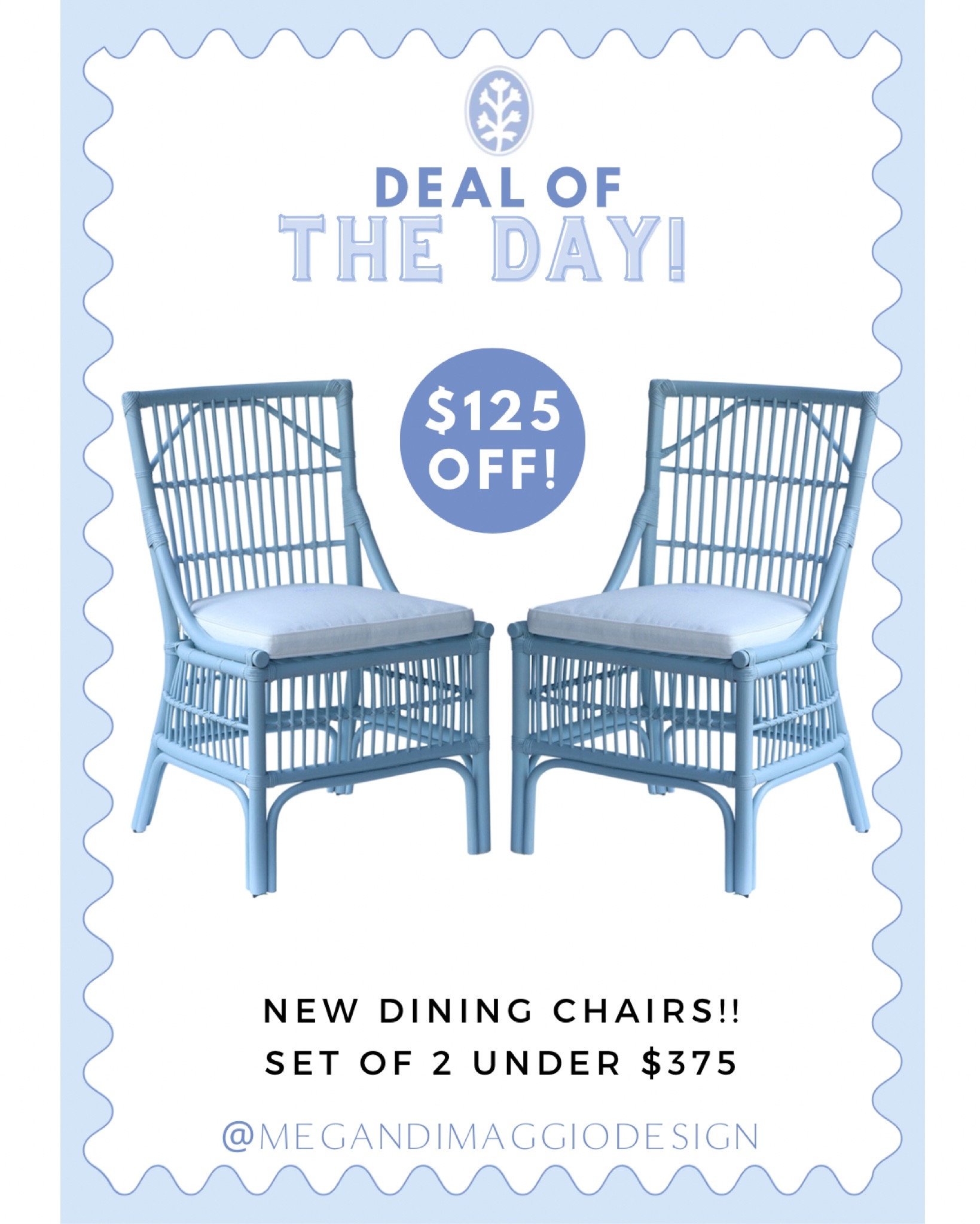 Pretty new blue rattan dining chair set find AND they’re on sale right now for under $375 for the pair!! 🤯🙌🏻🤍 love them in a coastal breakfast or dining area! 

#LTKSaleAlert #LTKHome