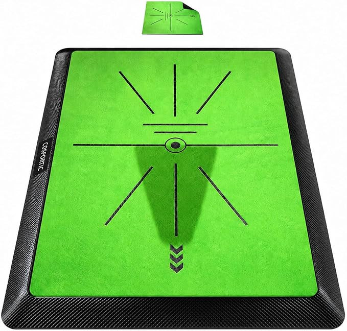 COSPOPTIC Golf Hitting Mat with Swing Path Feedback, Heavy-Duty Rubber Base Anti-Slip Golf Traini... | Amazon (US)