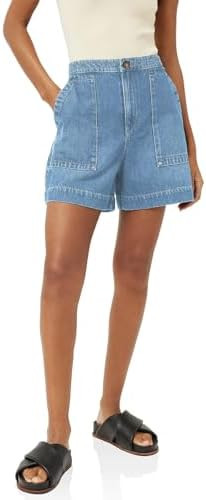 PLNOTME Womens Casual High Waisted Denim Shorts Wide Leg Summer Jean Shorts with Pockets | Amazon (US)