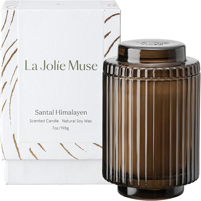 LA JOLIE MUSE Sandalwood Scented Candles for Home, Natural Soy Wax, 7 oz | Amazon (US)