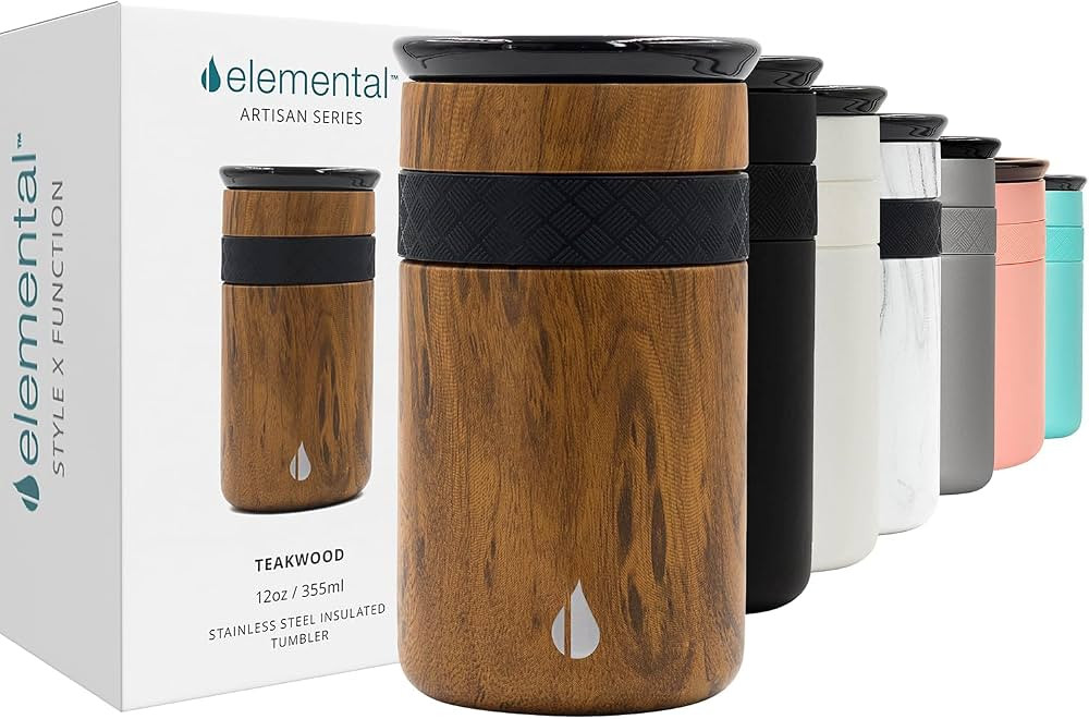 Elemental Artisan Insulated Tumbler, Triple Wall Coffee Travel Tumbler, Reusable Stainless Steel ... | Amazon (US)