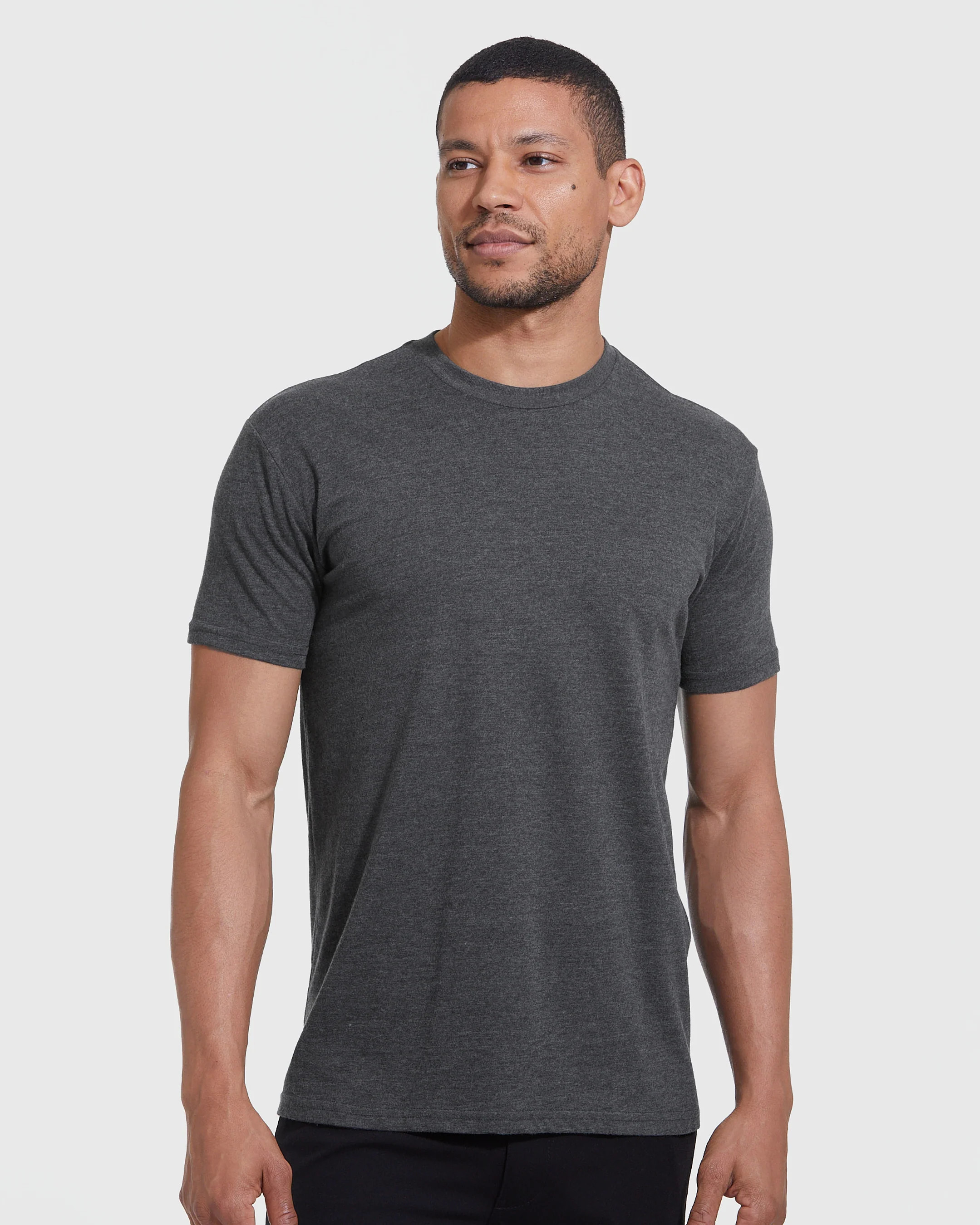 Charcoal Heather Gray Short Sleeve Crew Neck Tee | True Classic