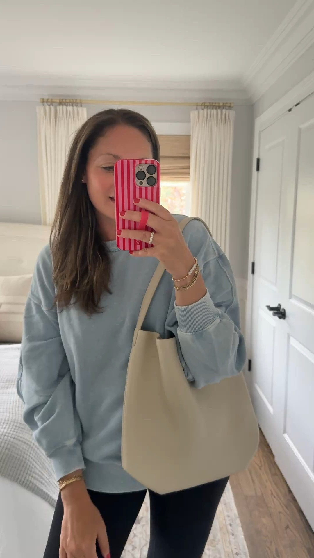 This @Quince handbag is so good! The perfect spring leather tote — this is the large size and I love this cream color for spring!

#LTKootd #LTKdayinmylife #LTKMothersDay