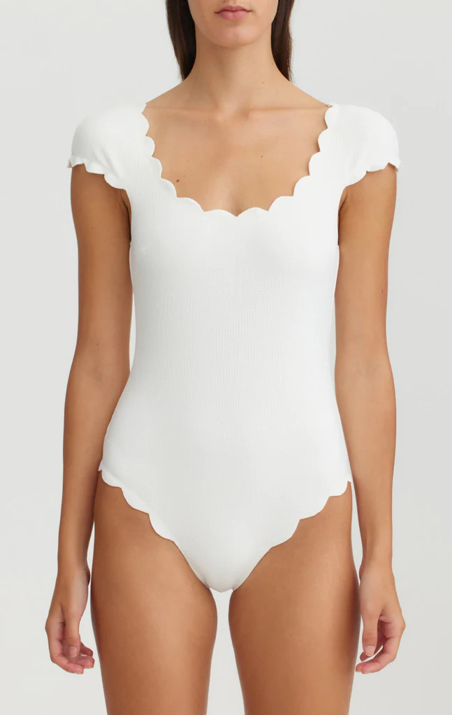 Scalloped Mexico Maillot in Coconut | Marysia Swim