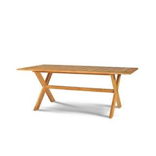 Aude 78.75 in. Rectangular Teak Outdoor Dining Table | The Home Depot