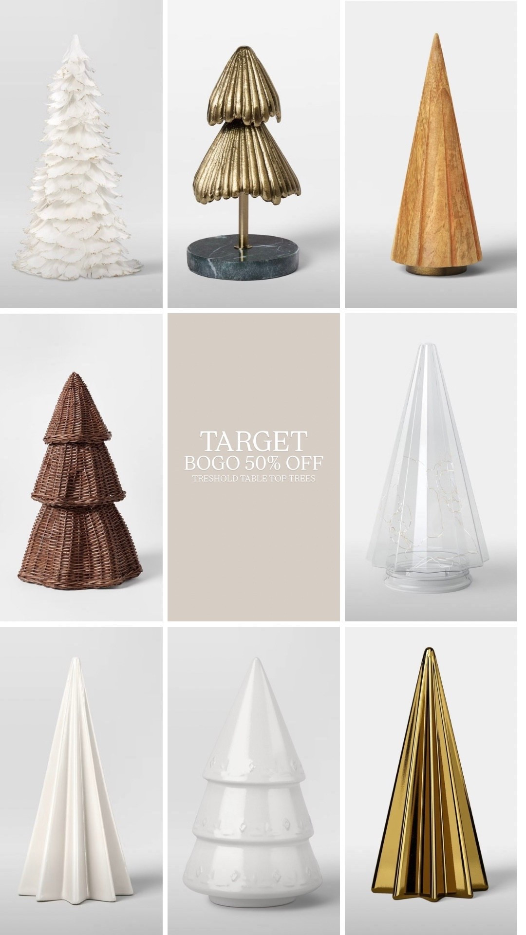Target
Today only 
Bogo 50% off threshold decorative table top trees 

#LTKSaleAlert #LTKHome #LTKFindsUnder50